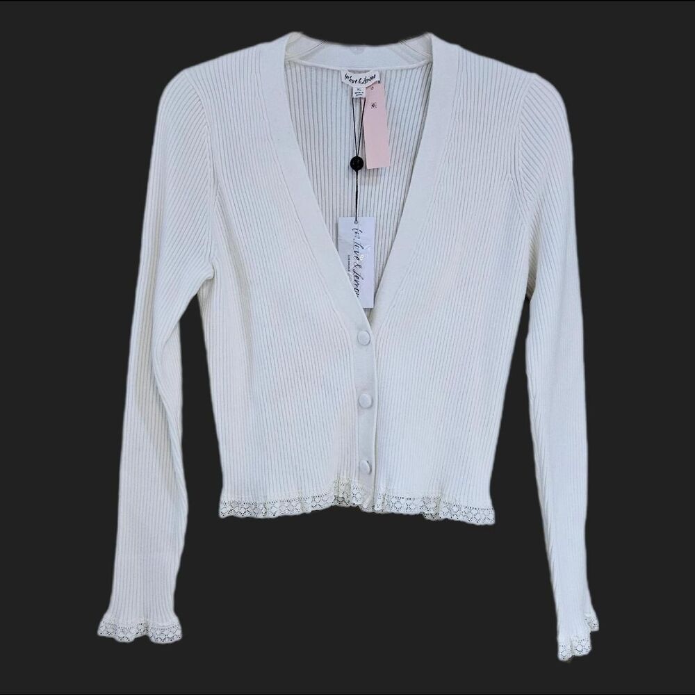 coquette cottagecore ivory for love & lemons cardigan